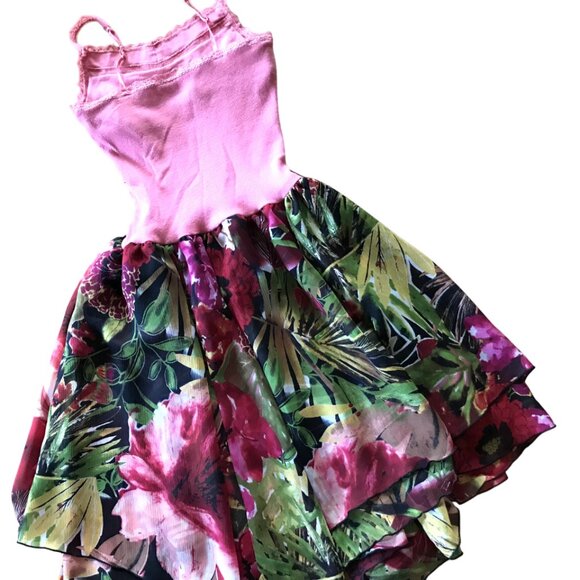 Handmade Girl’s Party Dress Size 10: Ruffled Floral Spring Summer Princess Dress - Picture 2 of 12
